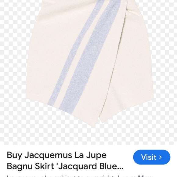 NEW WITH TAGS FABULOUS JACQUEMUS LA JUPE BAGNU SKIRT IN JACQUARD BLUE - Picture 6 of 6